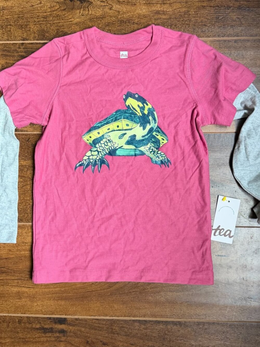 Tea Collection Totally Turtle Long Sleeve Graphic Tee :: Tropical Orchid